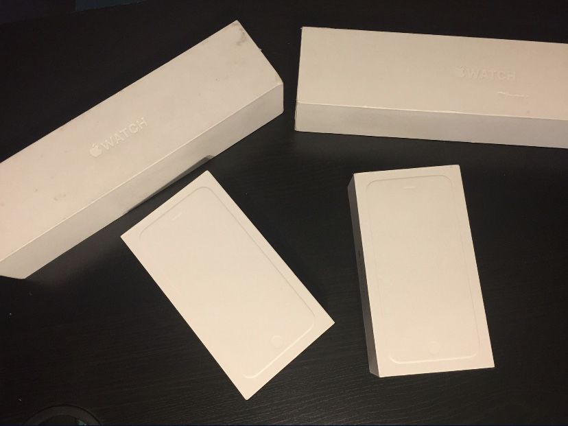 iPhone 6+ and Apple Watch BOXES (2 of Each)