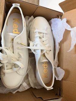 Keds White Leather Low-Top Sneakers