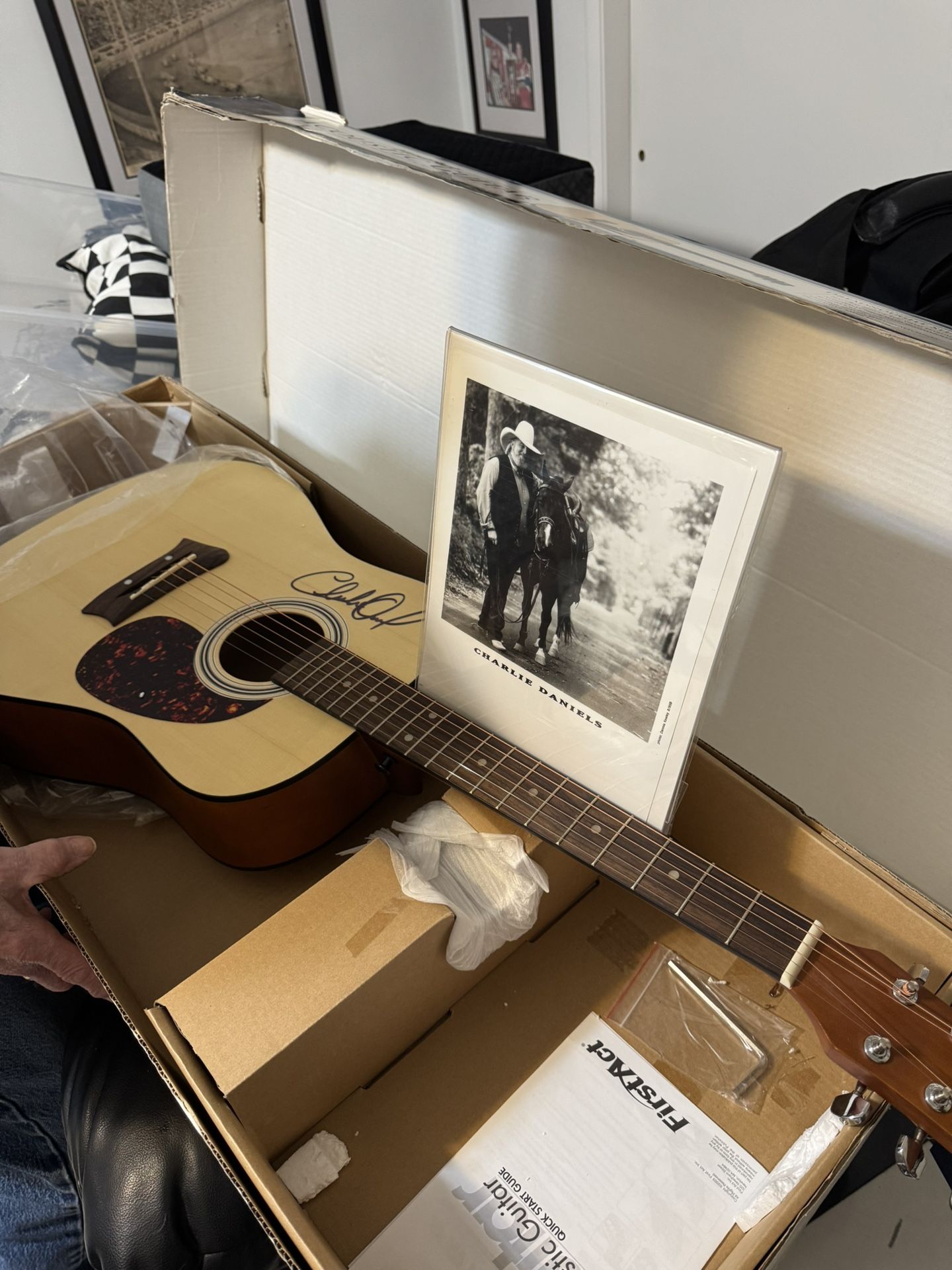 Acoustic Guitar Autograph By Charlie Daniels Still In Box For 20 Years