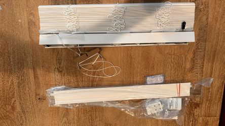 Brand New: White Wood Faux Blind