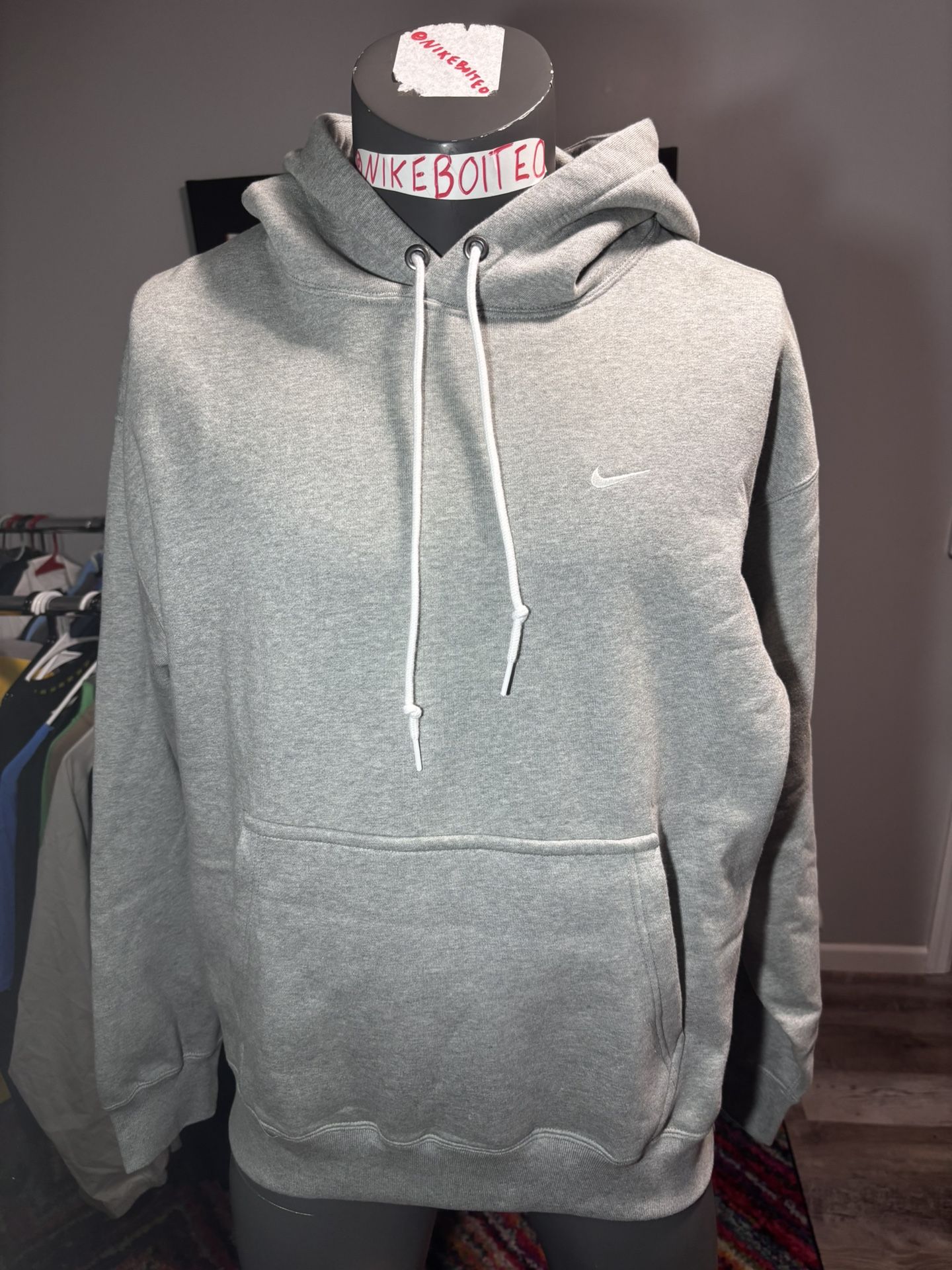NWT Nike Lab Men's Solo Swoosh Full-Zip Heavy Hoodie GREY FLEECE NEW SZ LARGE