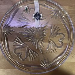 Waterford Crystal 12" Wedding Collection Swans Plate 