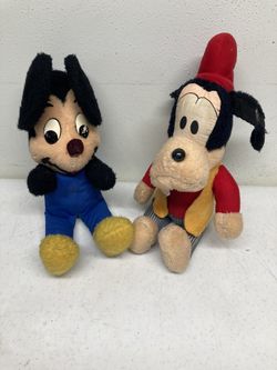 Vintage 1970s Knickerbocker Mickey And Goofy Plush
