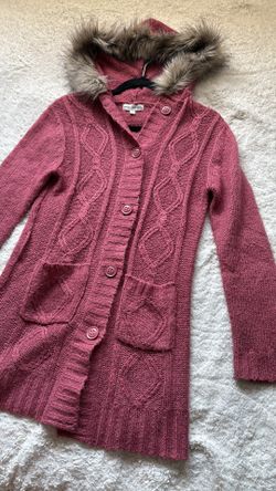 Fur trimmed Knit Cardigan