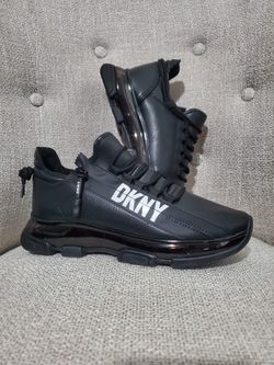 DKNY Tokyo Lace-Up Zip Sneakers in Black Women's Size 8.5 NEW