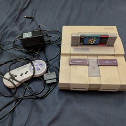 SNES + Games + Controller