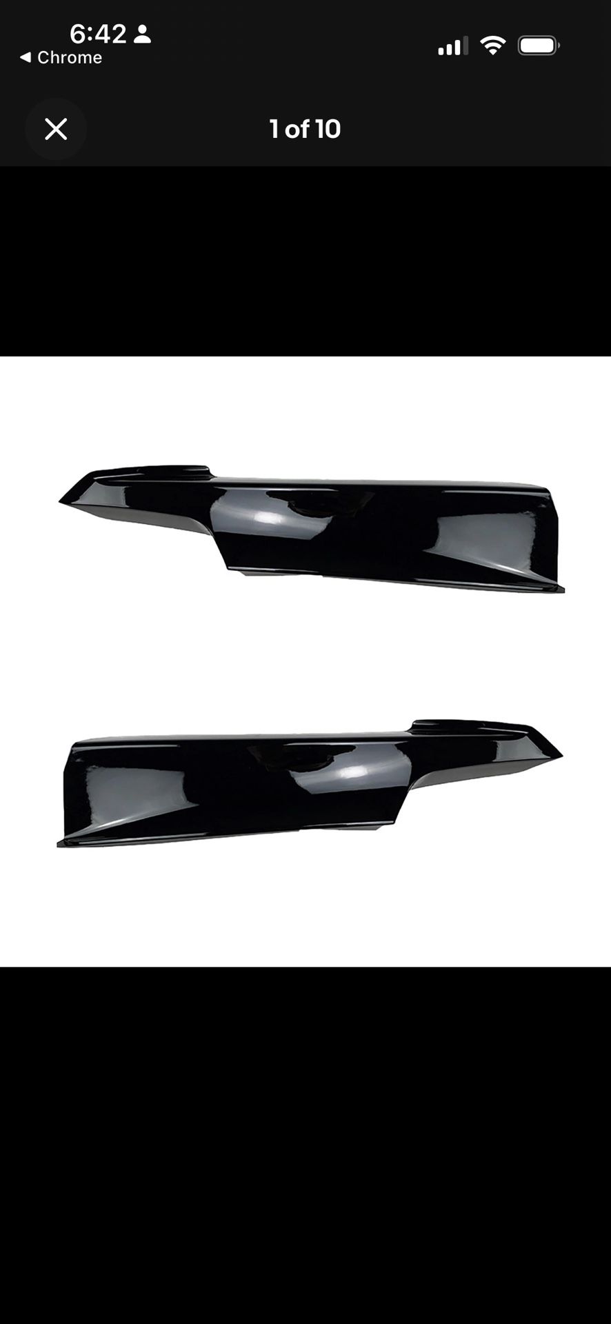Fits BMW 13-19 3-Series F30 M Pack Gloss Black Front Bumper Corner Splitter Lips