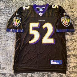 Ray Lewis Baltimore Ravens Black Reebok Jersey Large