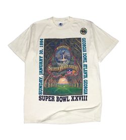 Vintage Starter Super Bowl XXVIII 28 Shirt Mens Medium M Cowboys Bills Georgia