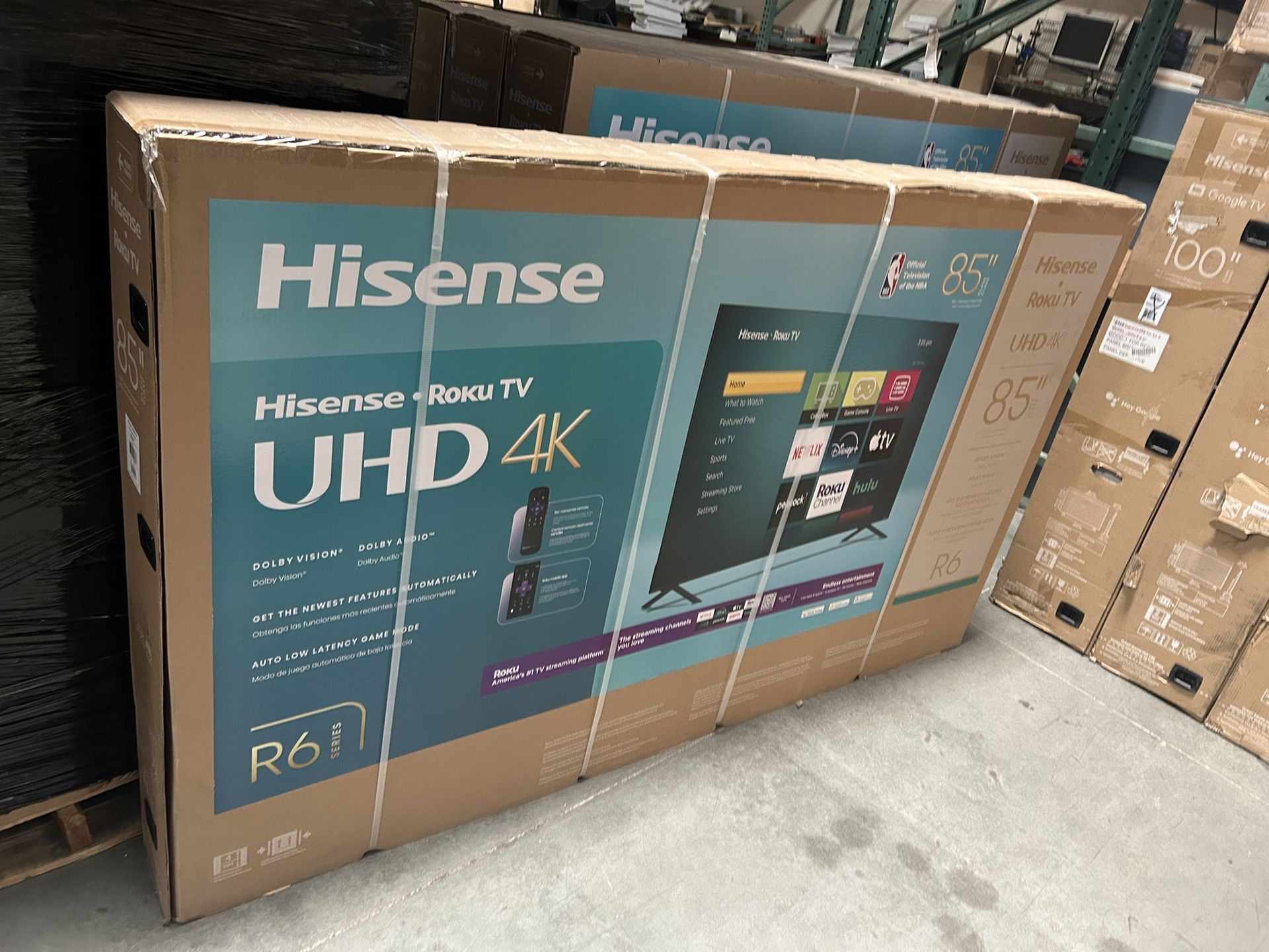 HISENSE 85 INCH ROKU R6 4K SMART TV
