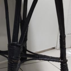 VERY NICE BLACK WICKER STOOL $10.