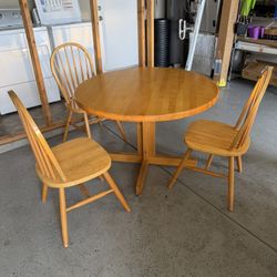 41x27 High Wood Table With 3 Chairs