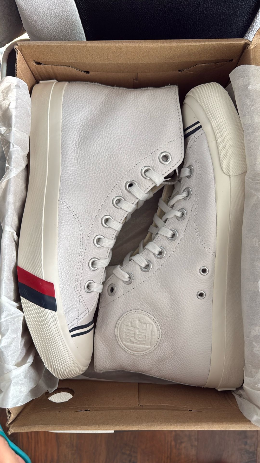 Pro Keds Royal Hi Leather White Size 9.5M