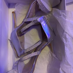 Silver Heels Worn For Prom