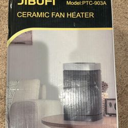 Small Portable Space Heater for Indoor Use - with 70°Rotating Feature, JIBUFI 1500W PTC Electric Heater, Rapid and Safe Heating, Remote Control, 1-12 