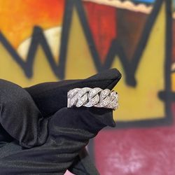 10K White Gold Miami Cuban With .92CTW VS Diamonds