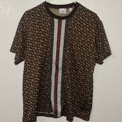 Burberry Stripe Print Cotton Oversized T-shirt 