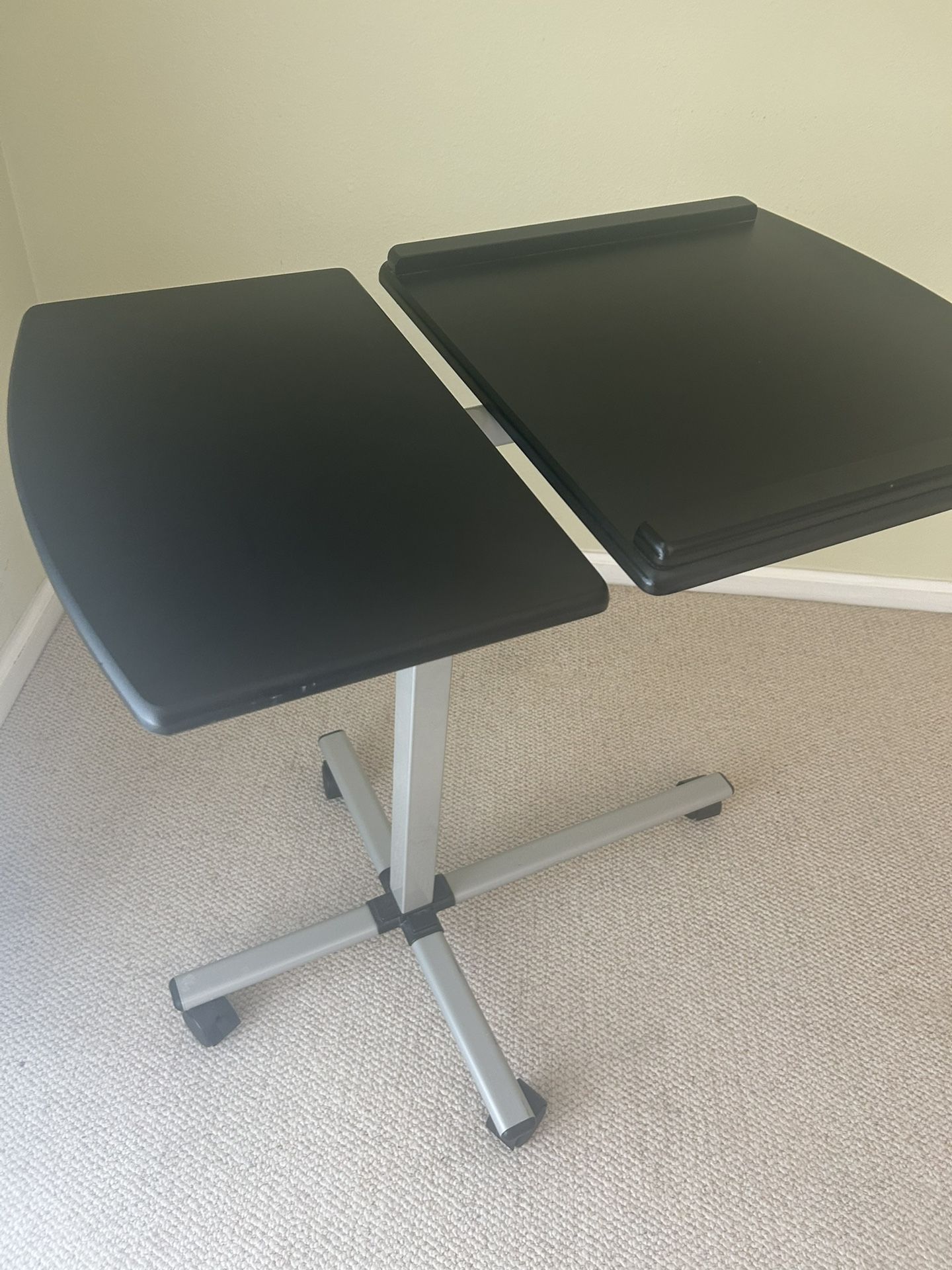 Costway - Adjustable Sit to Stand Laptop Desk - Silver/Black