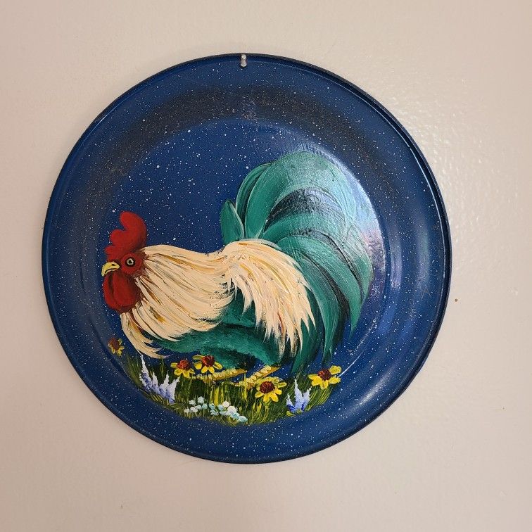 Hand Painted Tin Plate For Decor