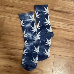 Tie Die Weed Print Socks 