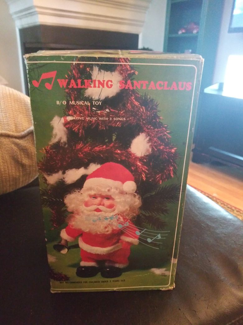 Vintage Walking Battery Operated Santa