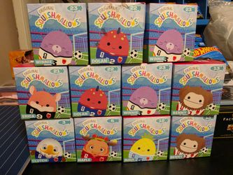 McDonald's FIFA Squishmallows lot of 11 Happy Meal boxes. Clutch Mapple Benny Dolan and more......