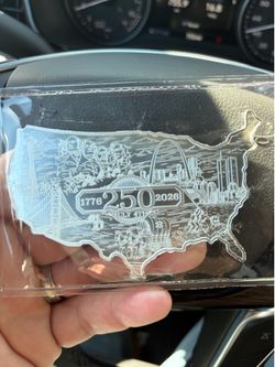 Elemetals Silver 5 oz .999 250th American Anniversary Art Bar ! Stunning piece of history !