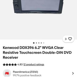 Kenwood DDX396 6.2" Touchscreen Double Din