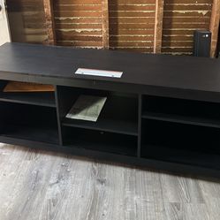 TV Stand with Adjustable Shelf for TVs up to 70", Black Finish