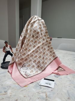 Coach Bear Stuffie Print Silk Bandana NWT