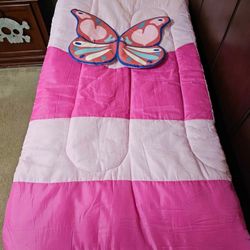 Cute Girls Pink Butterfly Youth Sleeping Bag 56"X26" Zipped / 112"X52" Open!