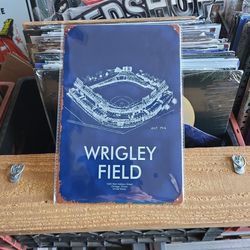 Wrigley Field Reproduction Metal Sign 8"x12"