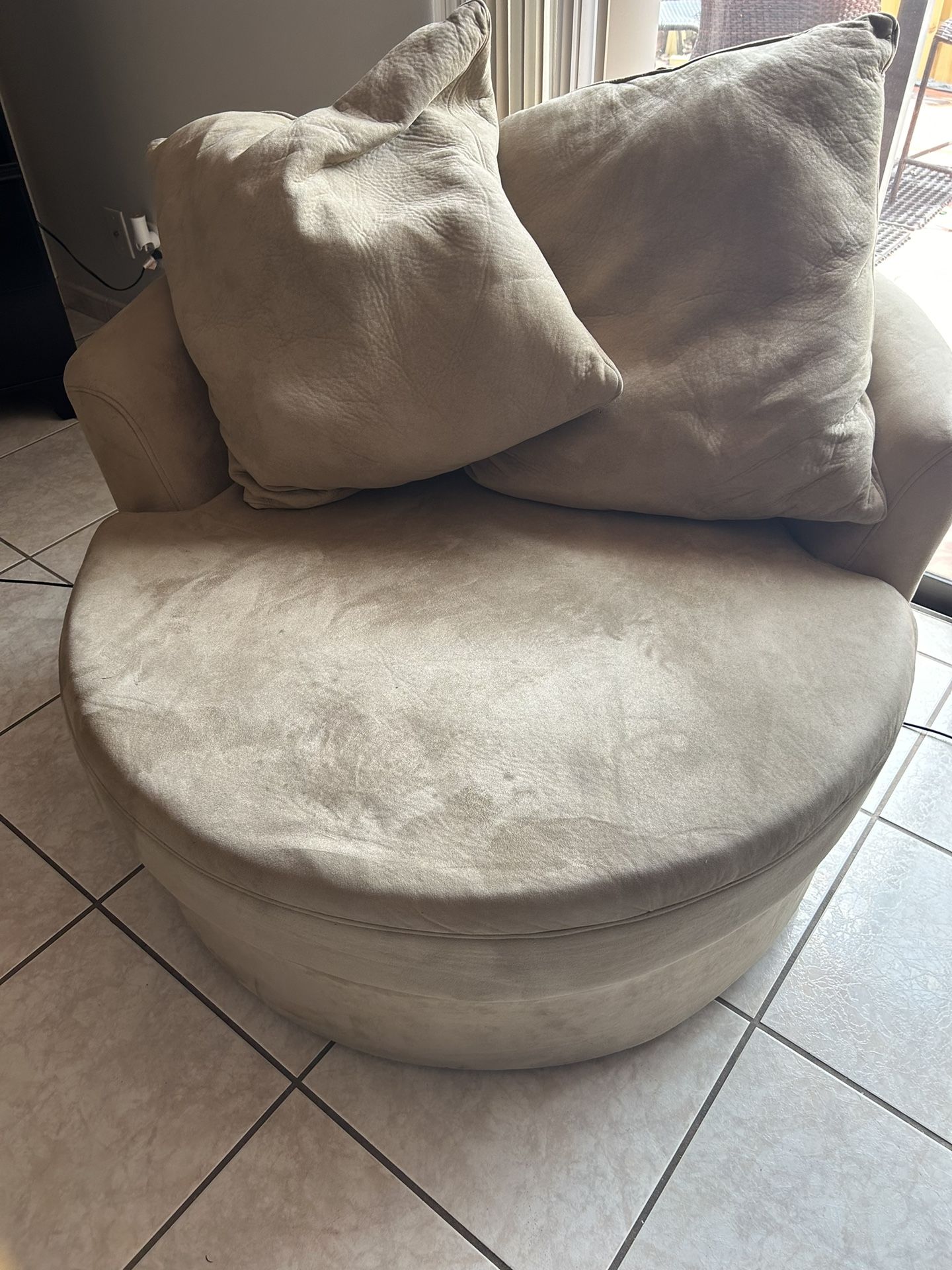 Beige  Swivel Chair