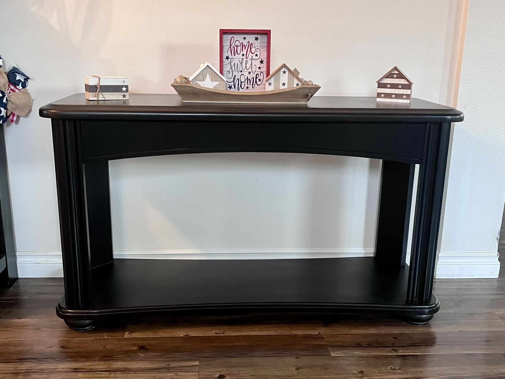 Black Solid Wood Entryway / Sofa Table
