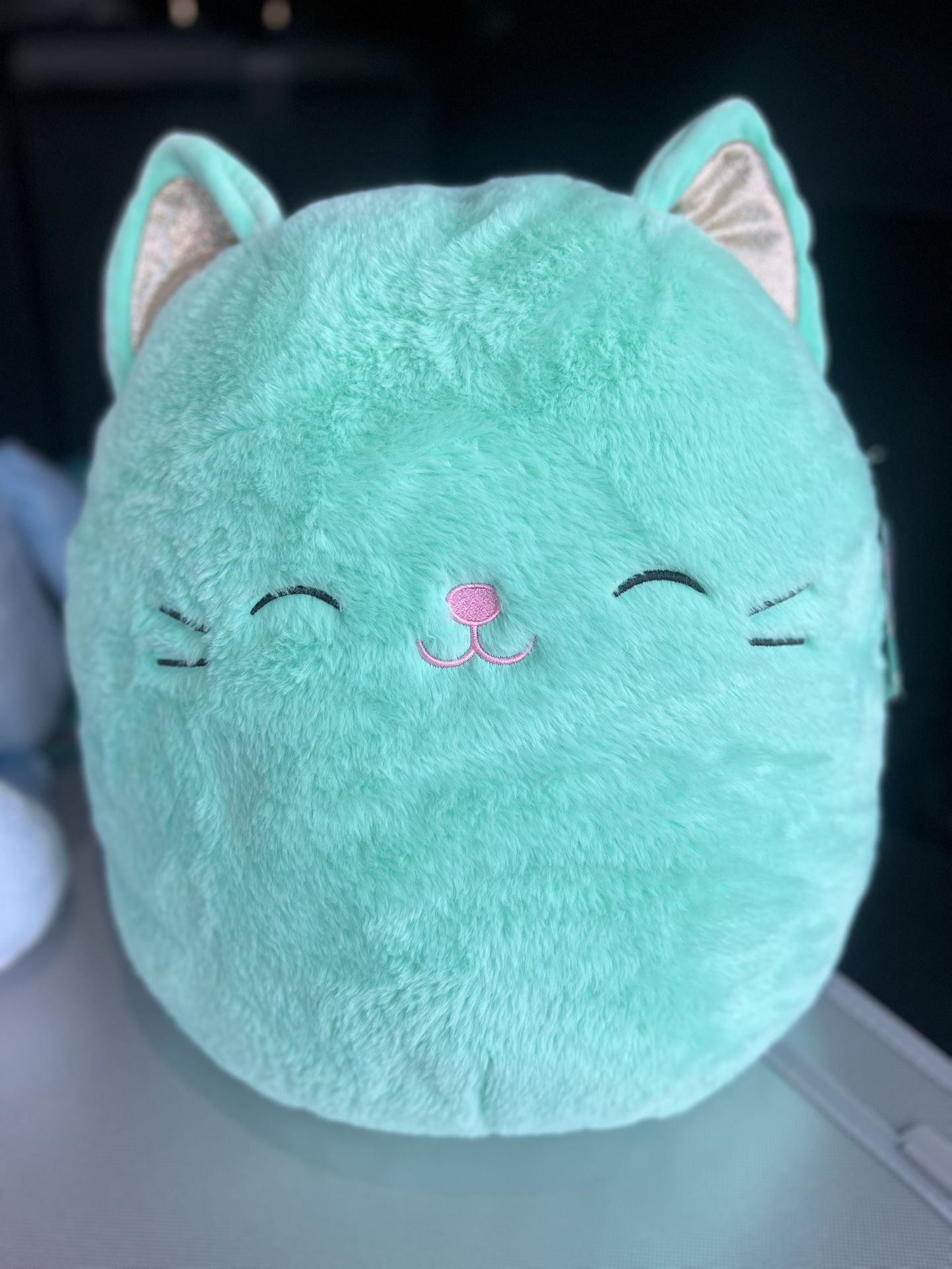 Squishmallows FuzzAMallow Official 16 inch Charisma the Mint Cat With Closed Eyes - Child's Ultra Soft Plush Toy