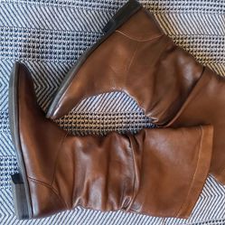 Aldo Leather Boots - Camel, Size 7.5