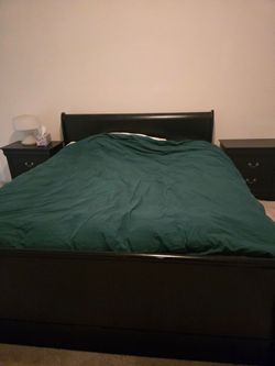 King size bed, side table#2, dresser.