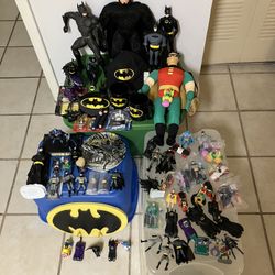 BATMAN Lot Figures Cars Plushies Novelty Items