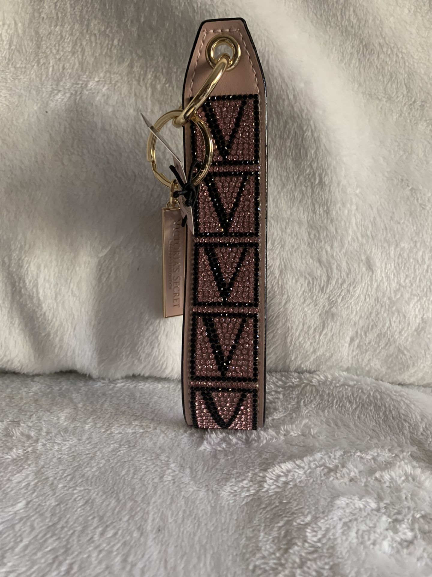 Rhinestone keychain wristlet