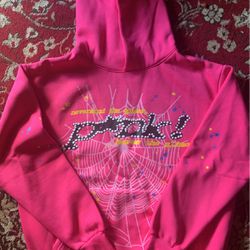 Punk pink sp5der hoodie Medium