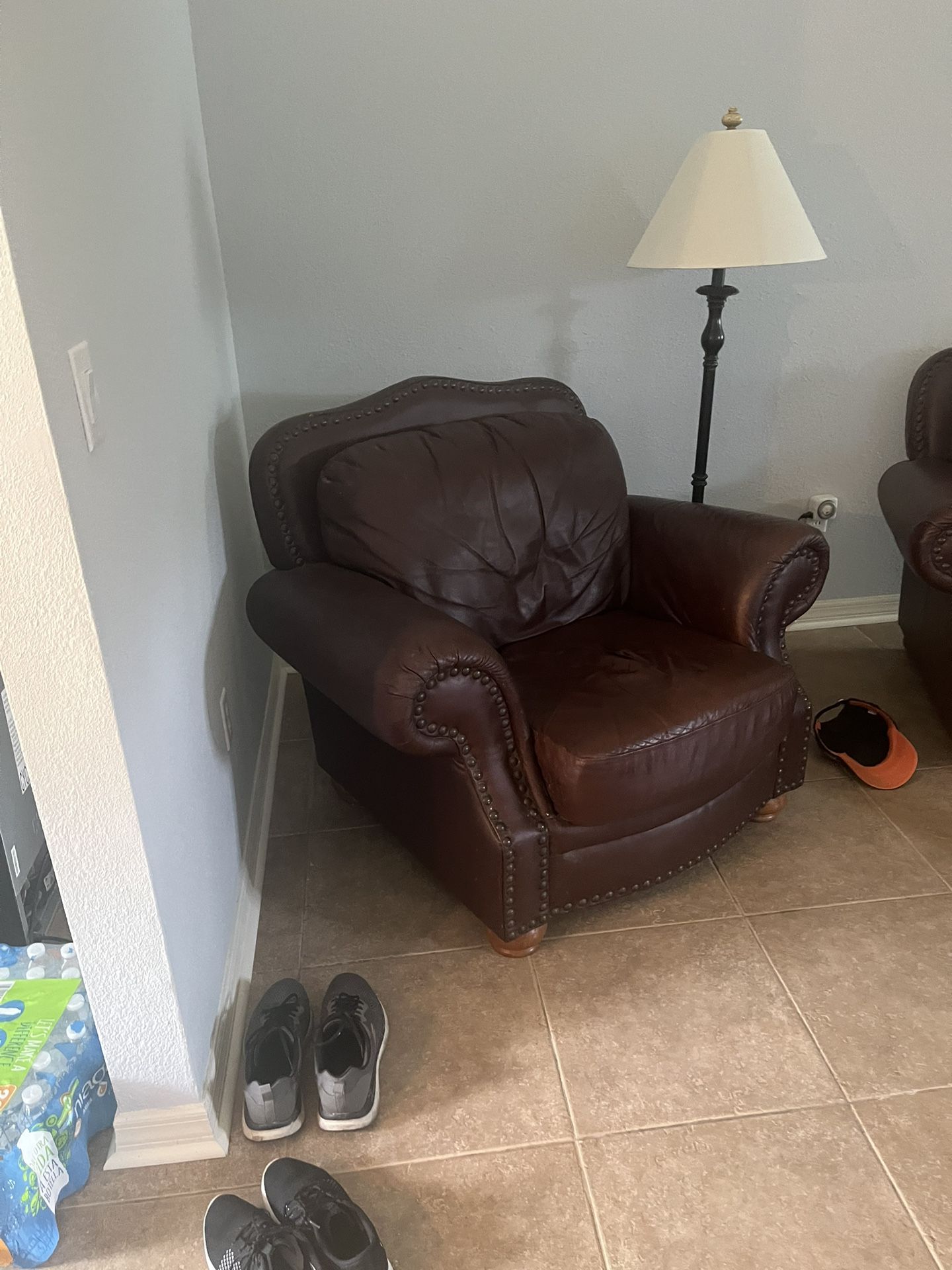 Leather Burgandy Chairs (2)  No Rips  Or Tears
