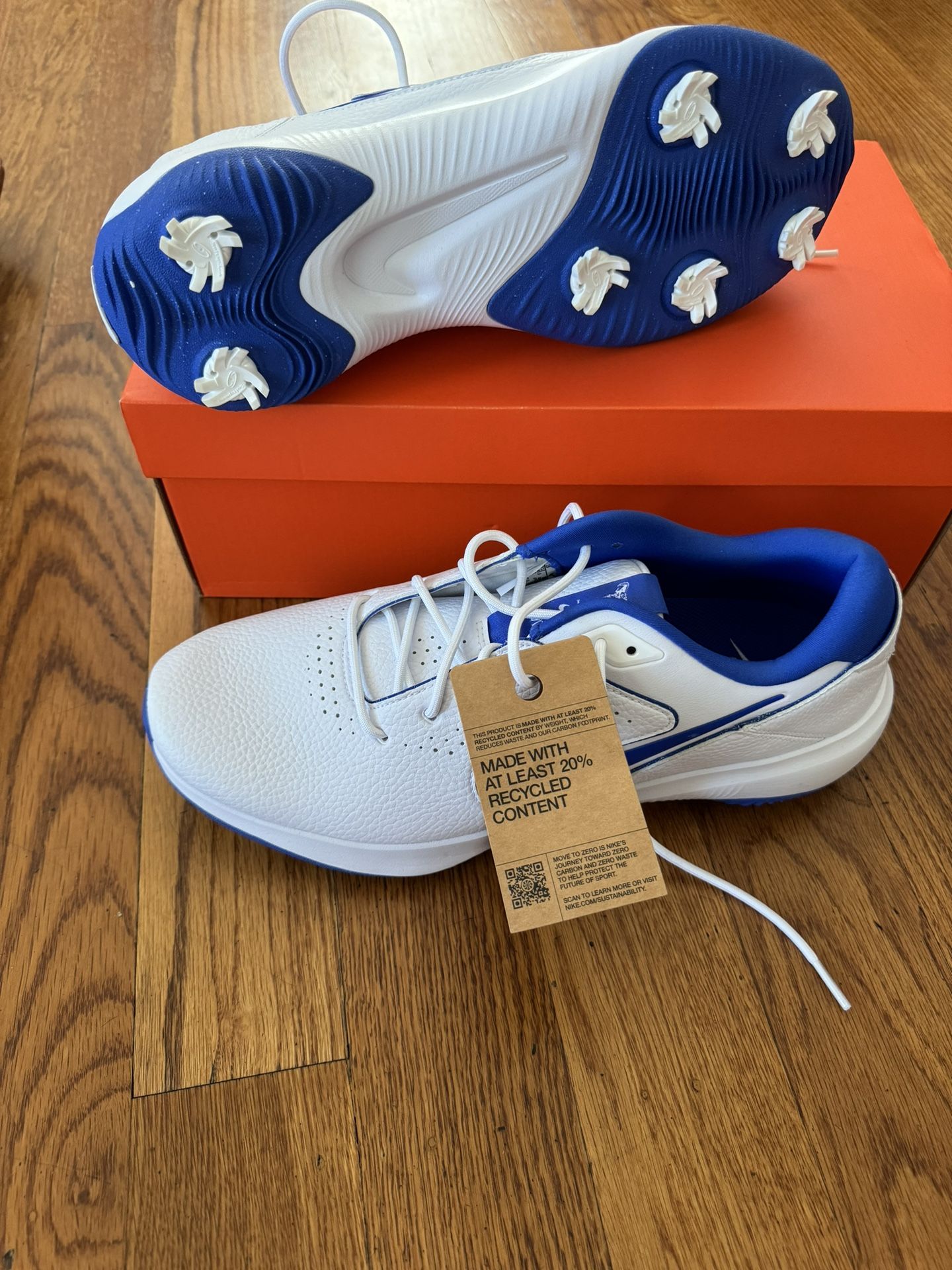 Nike Victory Pro Golf Shoes White Royal Blue Mens Size 13 NEW