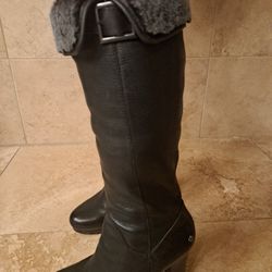 Ugg Fur Lined Leather Boots 8