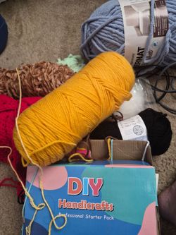 Yarn and 2 DIY crochet kits