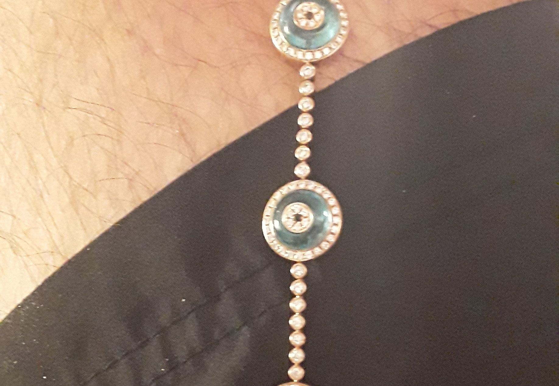 18k Gold Diamond/black diamond Lorraine Schwartz evil eye bracelet