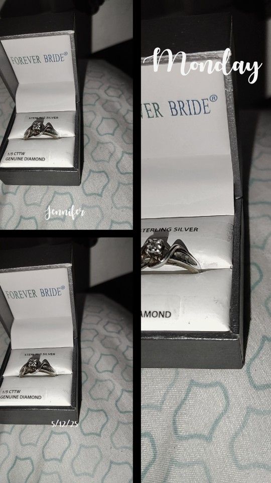 14k Gold Engagement Ring 1/5 Ct Diamond Size 7