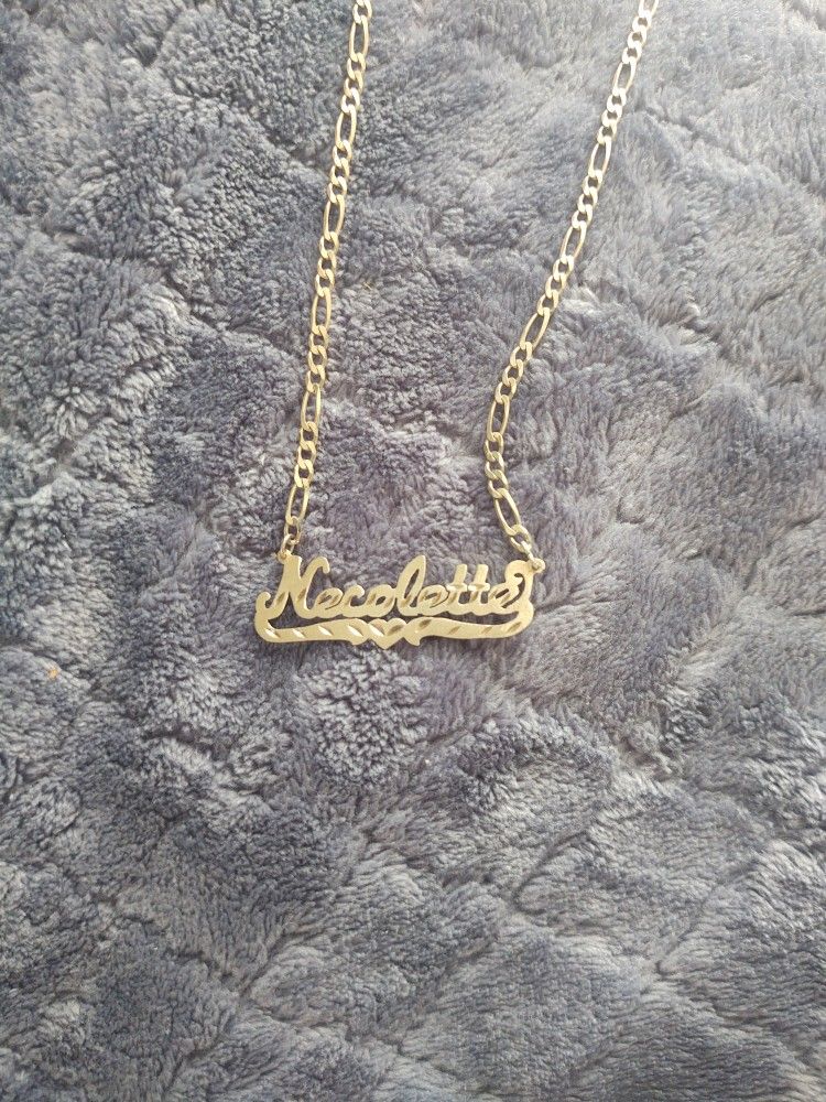 Name Necklace Necolette Sterling Silver Stamped 925