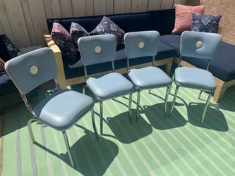 Vintage Baby-Blue 50s-Style Kitchenette Chairs