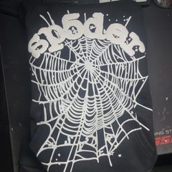 Sp5der Worldwide Black And White Og Web Hoodie Size M