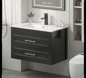 Bathroom Vanity, 30", Floating Bathroom Vanity, SINK NOT INCLUDED, Painted Surface Wall Mounted Bathroom Vanity Cabinet, NEW